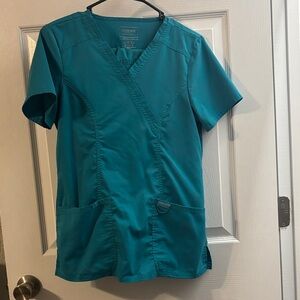 Cherokee Turquoise V-Neck Scrub Top